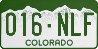 CO license plate 016NLF
