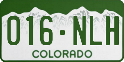 CO license plate 016NLH