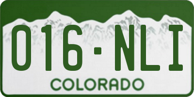 CO license plate 016NLI
