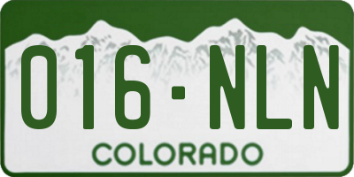CO license plate 016NLN