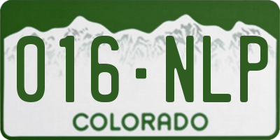 CO license plate 016NLP