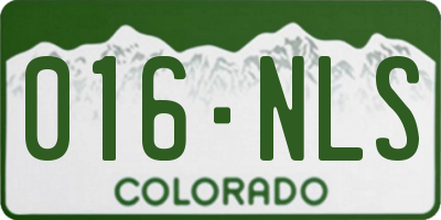 CO license plate 016NLS