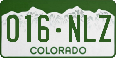 CO license plate 016NLZ