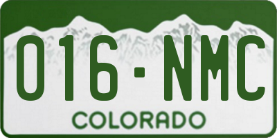CO license plate 016NMC