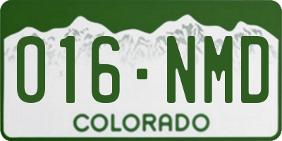CO license plate 016NMD