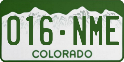 CO license plate 016NME