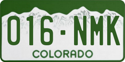 CO license plate 016NMK