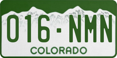 CO license plate 016NMN