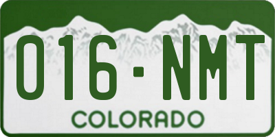 CO license plate 016NMT