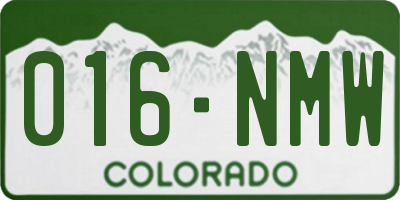 CO license plate 016NMW