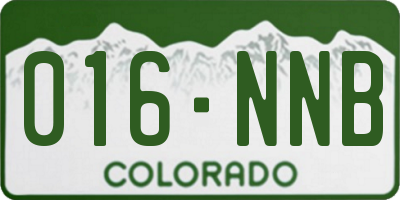 CO license plate 016NNB