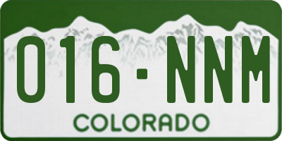 CO license plate 016NNM