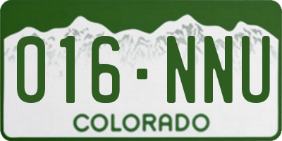 CO license plate 016NNU