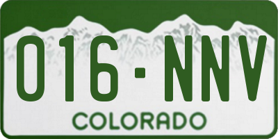 CO license plate 016NNV