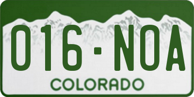 CO license plate 016NOA
