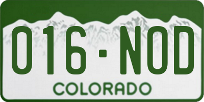 CO license plate 016NOD
