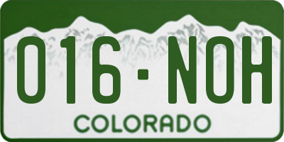CO license plate 016NOH
