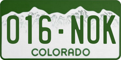 CO license plate 016NOK