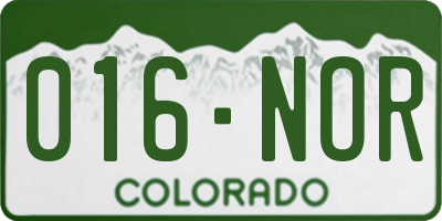 CO license plate 016NOR