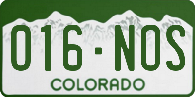 CO license plate 016NOS