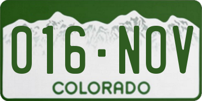 CO license plate 016NOV