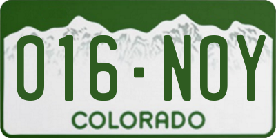 CO license plate 016NOY