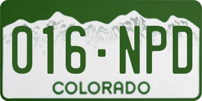 CO license plate 016NPD