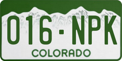 CO license plate 016NPK