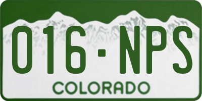 CO license plate 016NPS