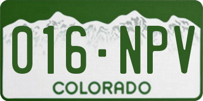 CO license plate 016NPV