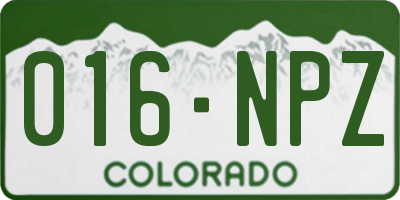 CO license plate 016NPZ