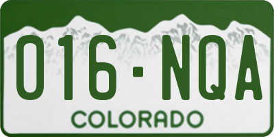 CO license plate 016NQA