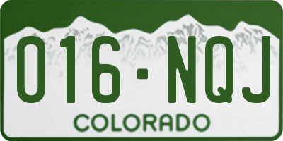 CO license plate 016NQJ