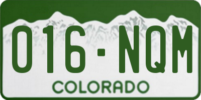 CO license plate 016NQM