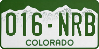 CO license plate 016NRB