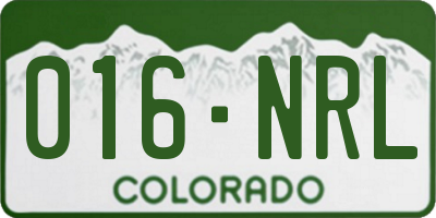 CO license plate 016NRL