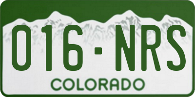 CO license plate 016NRS
