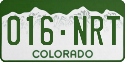 CO license plate 016NRT