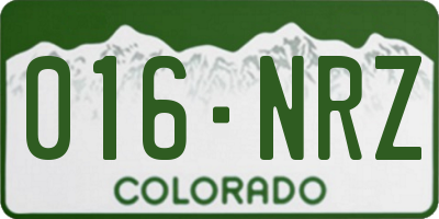 CO license plate 016NRZ