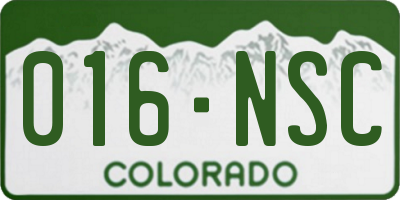 CO license plate 016NSC