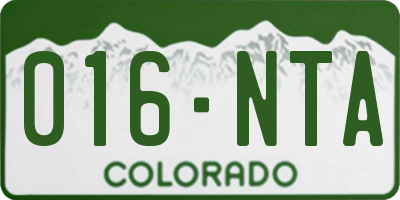CO license plate 016NTA