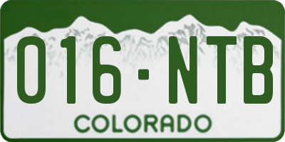 CO license plate 016NTB
