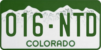 CO license plate 016NTD