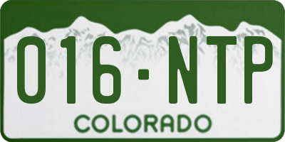 CO license plate 016NTP