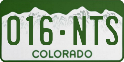 CO license plate 016NTS