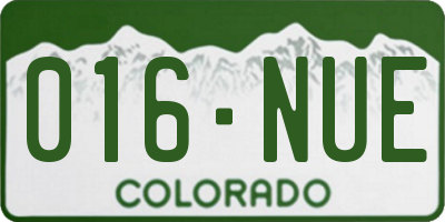 CO license plate 016NUE