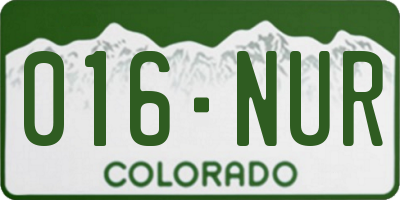 CO license plate 016NUR