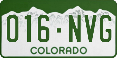 CO license plate 016NVG