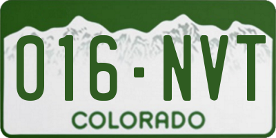 CO license plate 016NVT