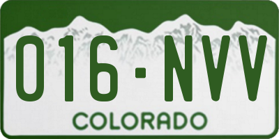 CO license plate 016NVV